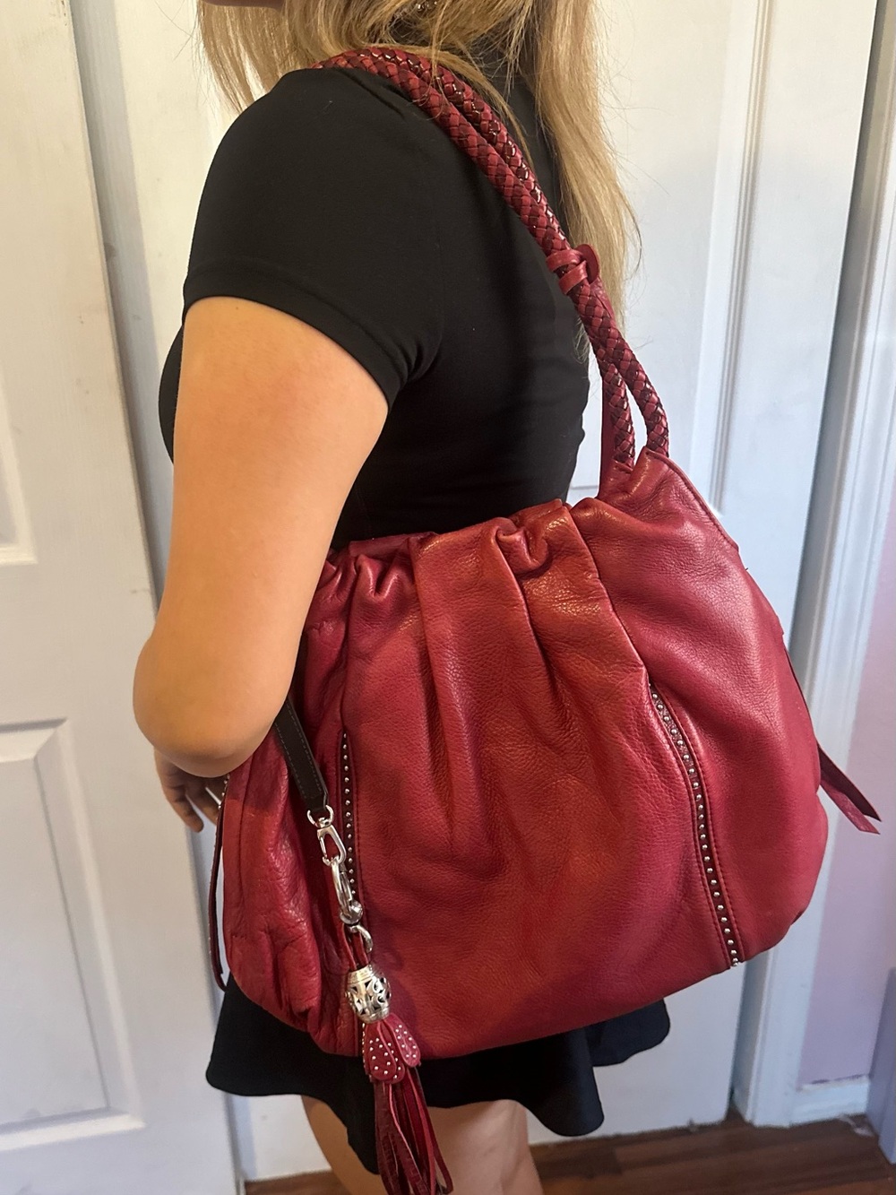 Brighton Femme Fatale studded collection Gretta red shoulder bag
